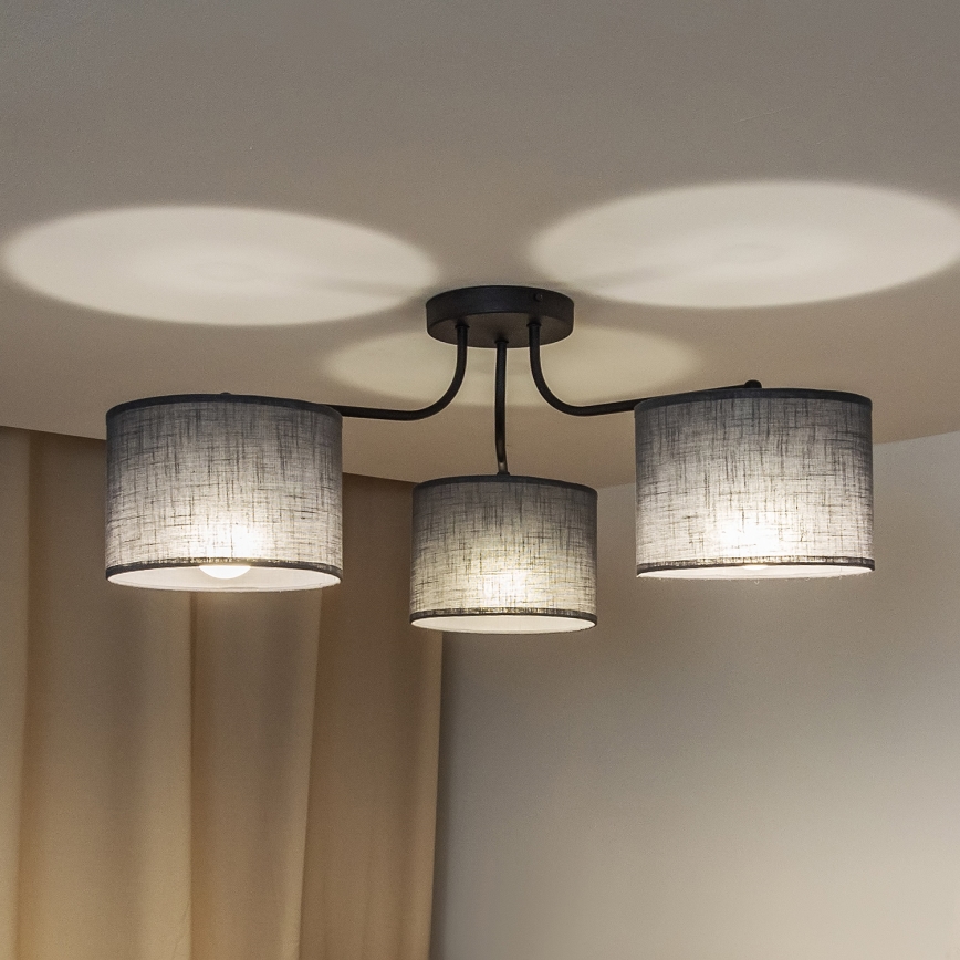 Ráépített csillár ALBA 3xE27/15W/230V szürke