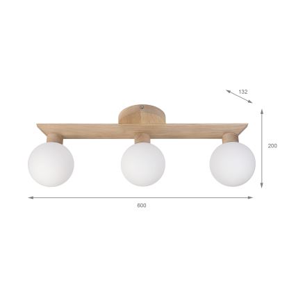 Ráépített csillár ANTONIO 3xG9/5W/230V tölgy/fehér