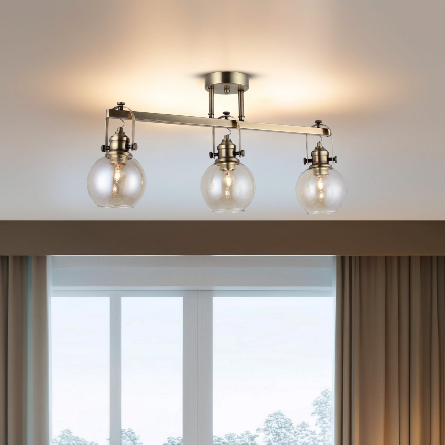 Ráépített csillár POLINO 3xE27/40W/230V bronzszínű