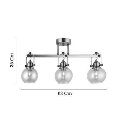 Ráépített csillár POLINO 3xE27/40W/230V bronzszínű