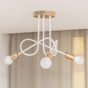 Ráépíthető csillár OXFORD 3xE27/15W/230V arany/fehér