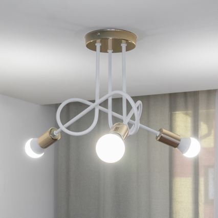 Ráépíthető csillár OXFORD 3xE27/15W/230V arany/fehér