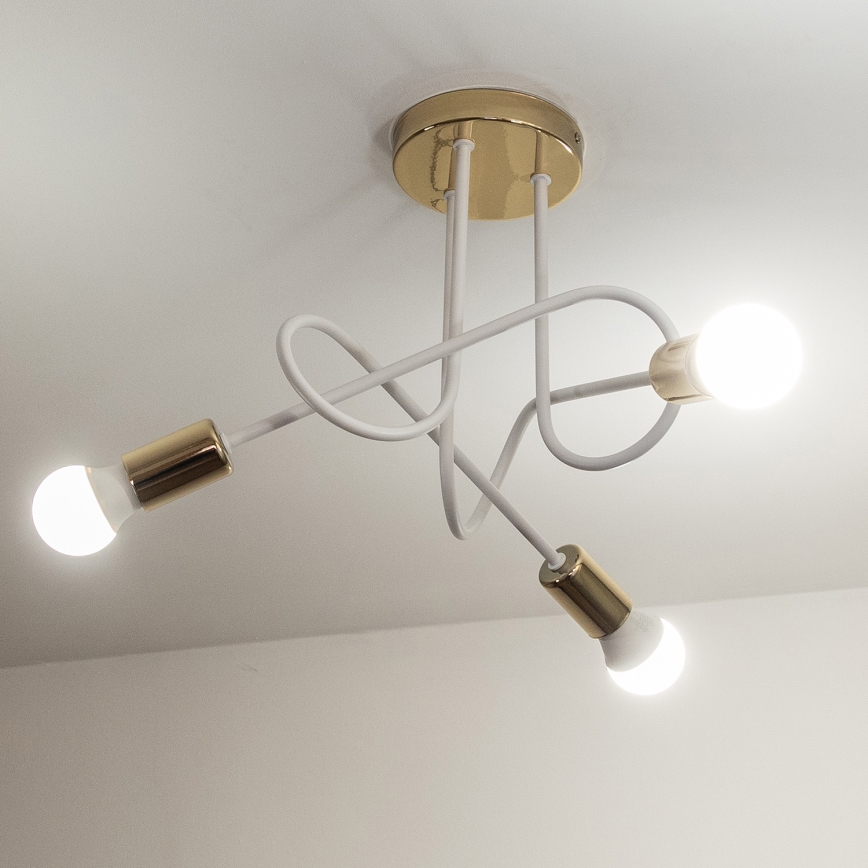 Ráépíthető csillár OXFORD 3xE27/15W/230V arany/fehér