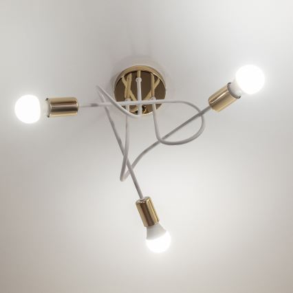 Ráépíthető csillár OXFORD 3xE27/15W/230V arany/fehér