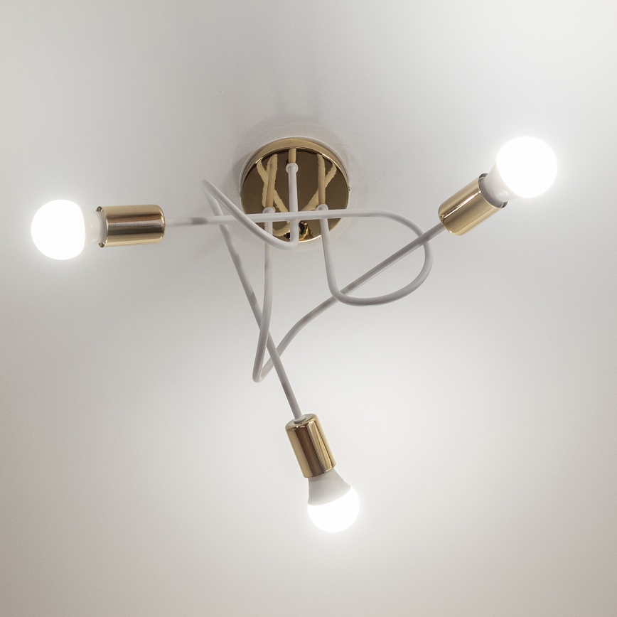 Ráépíthető csillár OXFORD 3xE27/15W/230V arany/fehér