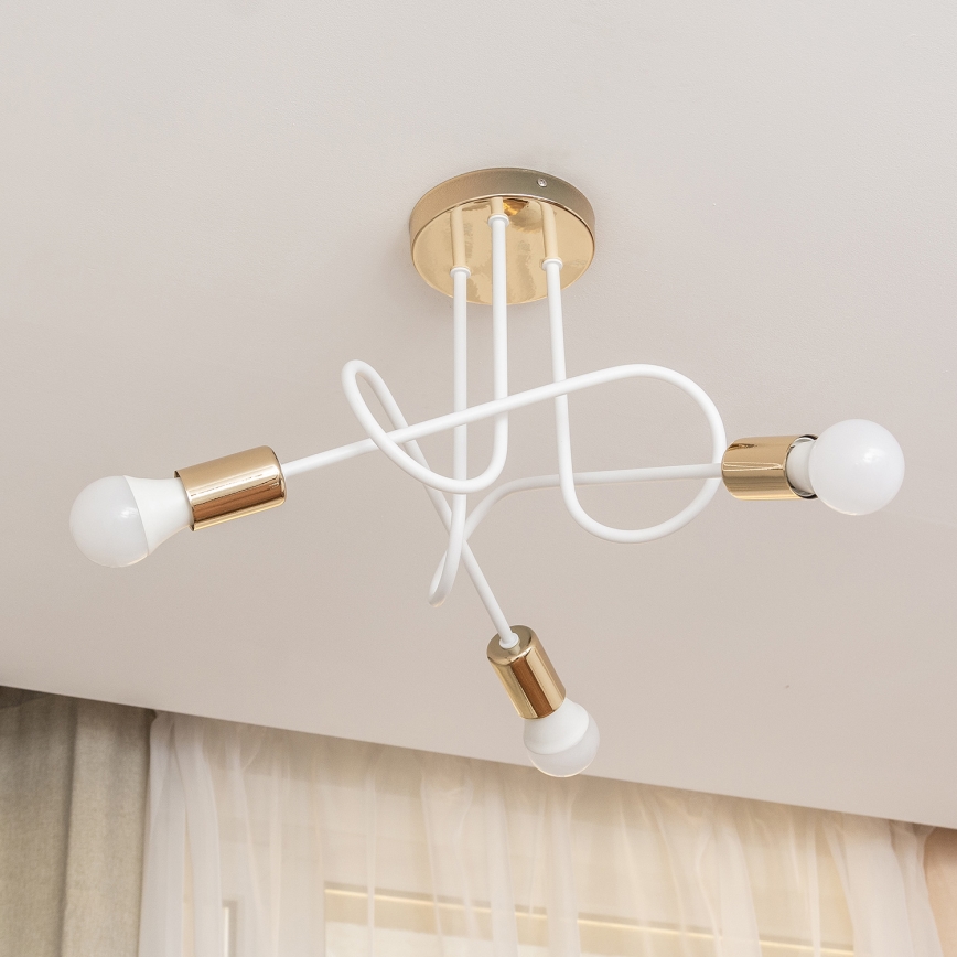 Ráépíthető csillár OXFORD 3xE27/15W/230V arany/fehér