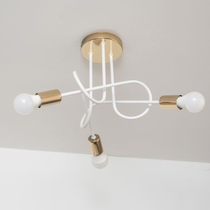 Ráépíthető csillár OXFORD 3xE27/15W/230V arany/fehér