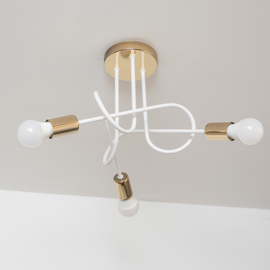 Ráépíthető csillár OXFORD 3xE27/15W/230V arany/fehér