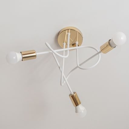 Ráépíthető csillár OXFORD 3xE27/15W/230V arany/fehér