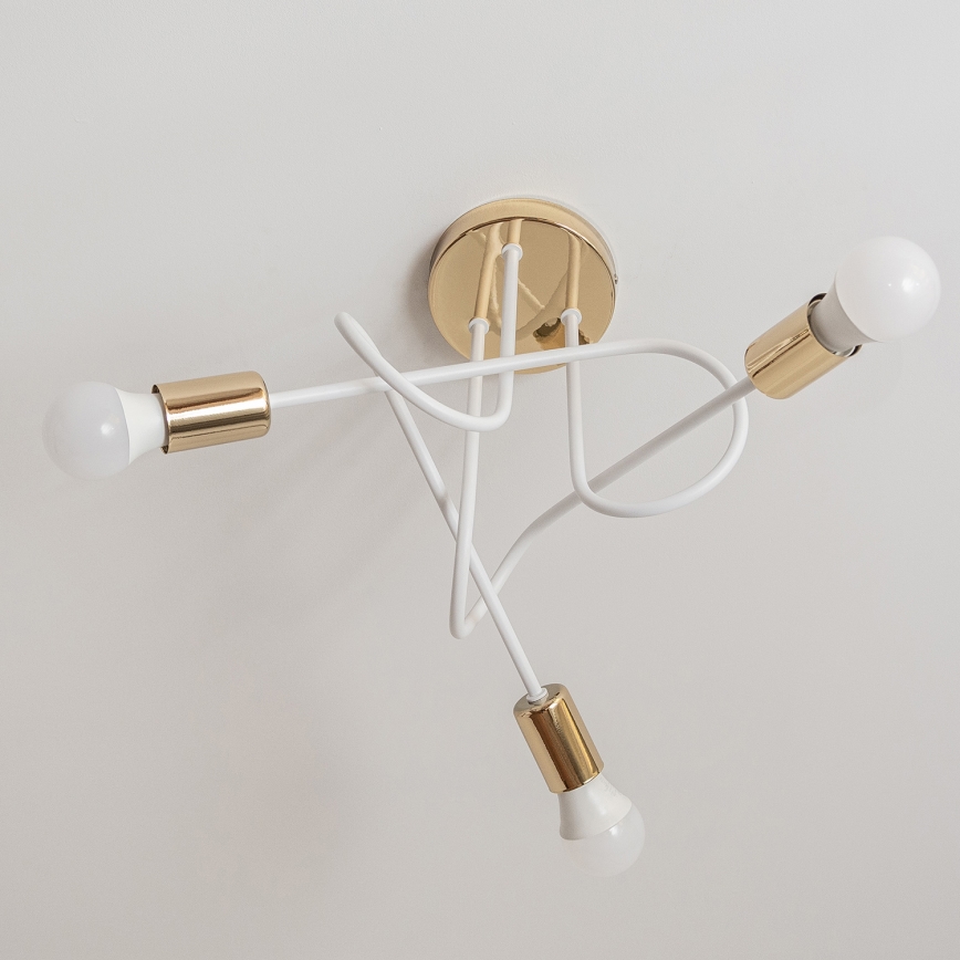 Ráépíthető csillár OXFORD 3xE27/15W/230V arany/fehér