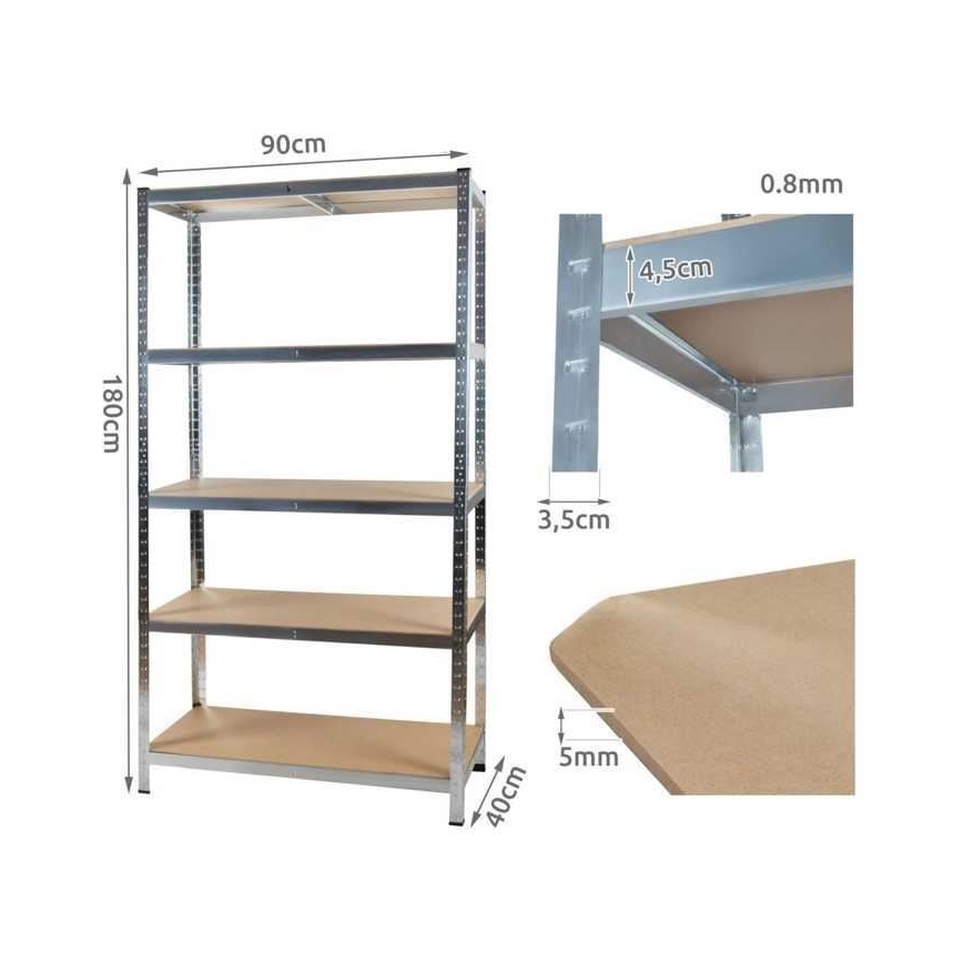 Raktári polc 180x90x40 cm