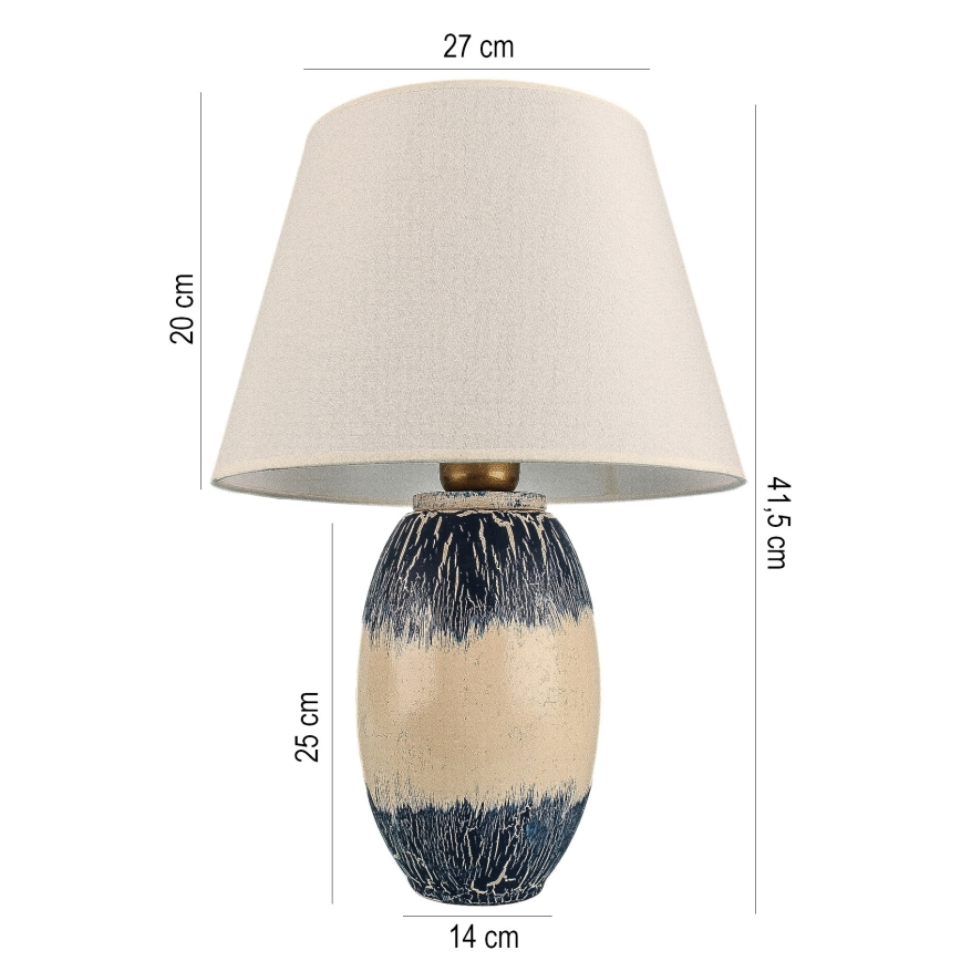 RAMZES asztali lámpa 1xE27/40W/230V bézs/kék