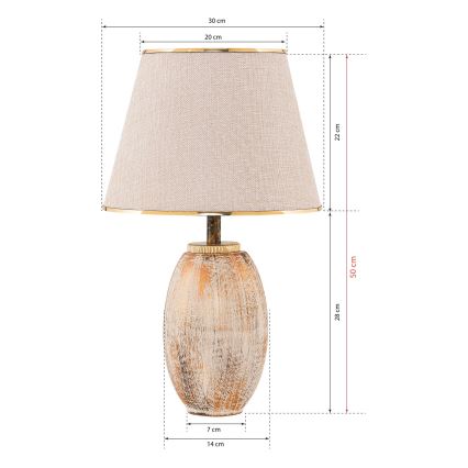 RAMZES asztali lámpa 1xE27/40W/230V krémszínű/arany