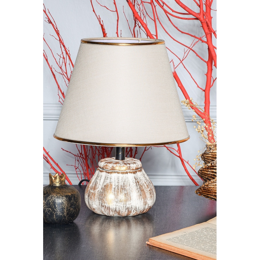 RAMZES asztali lámpa 1xE27/40W/230V krémszínű/arany
