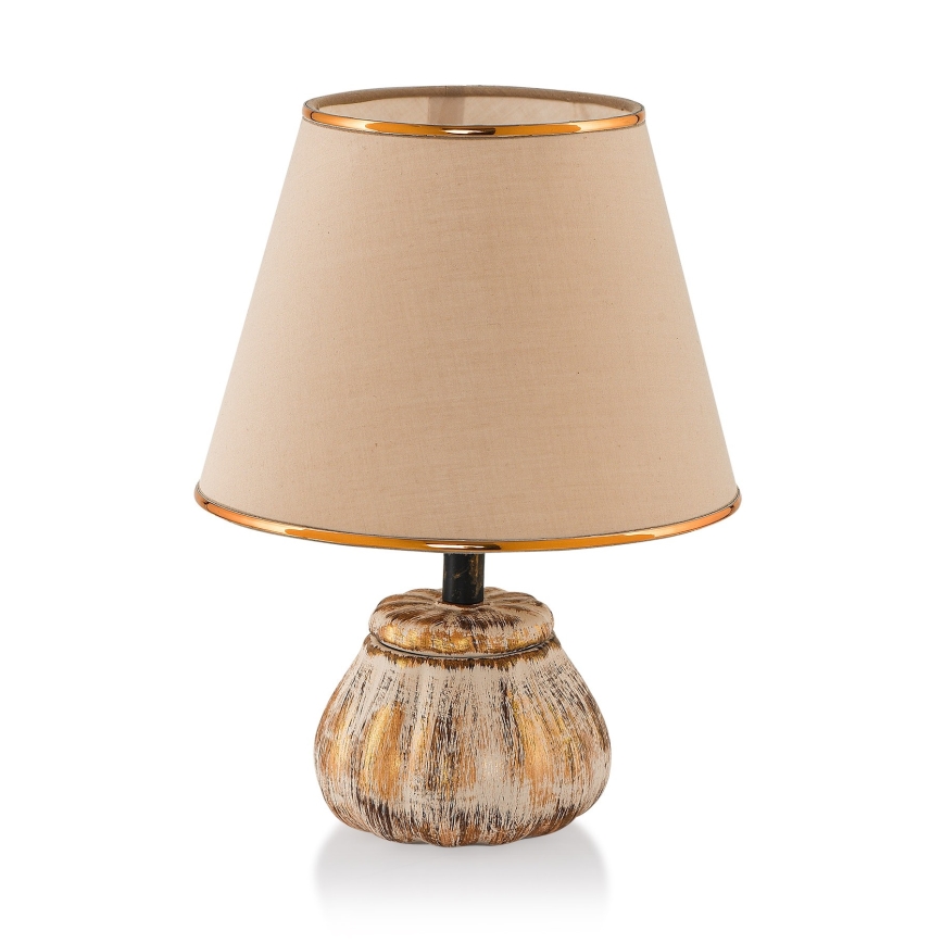 RAMZES asztali lámpa 1xE27/40W/230V krémszínű/arany