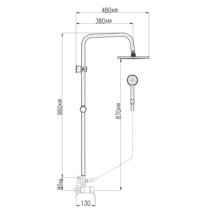 RAV Slezák CO182.5/7 - COLORADO zuhanyszett csapteleppel, fényes króm