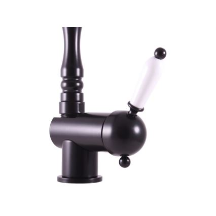 RAV Slezák L508.0/8CMAT - Mosogató-/mosdó csaptelep LABE RETRO 25,6 cm matt fekete