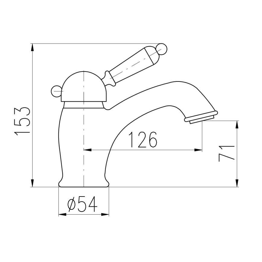 RAV Slezák L526.0SM - Mosdócsaptelep LABE RETRO 15,3 cm antikolt sárgaréz