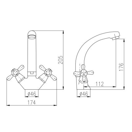 RAV Slezák MK120.0/2 - Mosdócsaptelep MORAVA 20,5 cm fényes króm