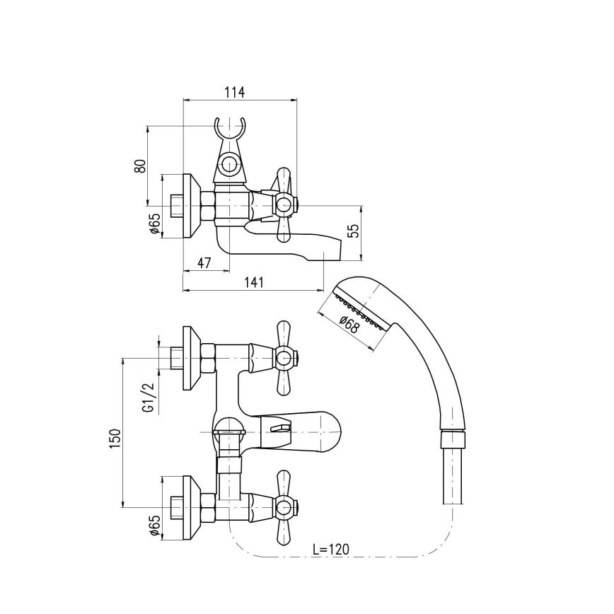 RAV Slezák MK154.5/1 - MORAVA kádgarnitúra csapteleppel, fényes króm