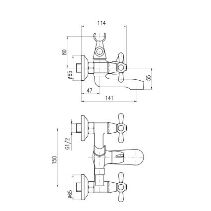 RAV Slezák MK154.5 - MORAVA kádcsaptelep, fényes króm