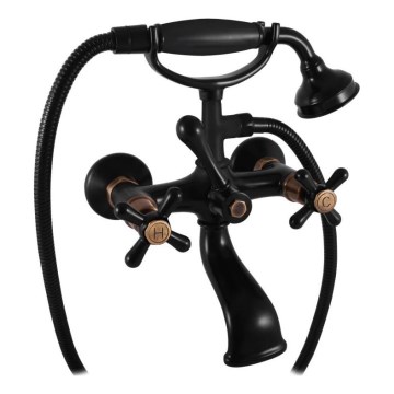 RAV Slezák MK159.5/2CMATSM - Kádgarnitúra csapteleppel MORAVA RETRO fekete/sárgaréz