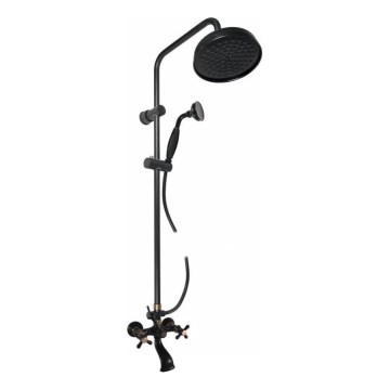 RAV Slezák MK159.5/7CMATSM - Kádgarnitúra csapteleppel MORAVA RETRO, fekete/sárgaréz