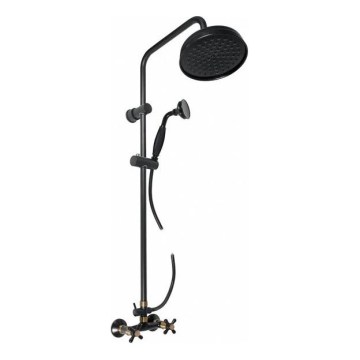 RAV Slezák MK181.5/7CMATSM - MORAVA RETRO zuhanyszett csapteleppel, fekete/sárgaréz