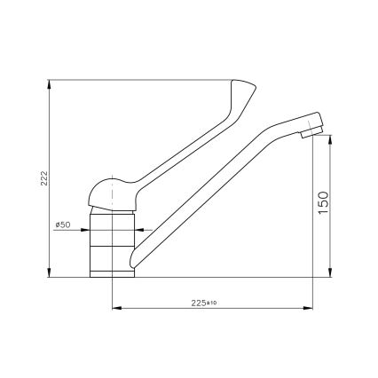 RAV Slezák MS605.0 - MISSISSIPPI 22,2 cm mosdócsaptelep orvosi karos kivitelben, fényes króm