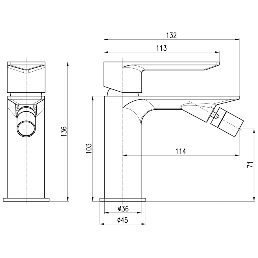 RAV Slezák NL144.0ZRK - NIL bidé csaptelep, 13,6 cm, szálcsiszolt rózsaarany