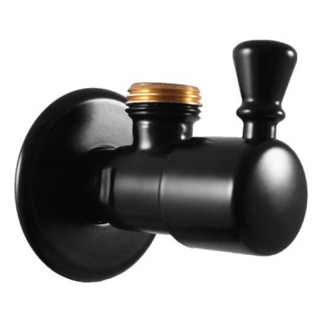 RAV Slezák RV0112CMAT - RETRO matt fekete sarokszelep