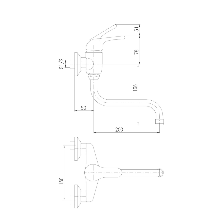 RAV Slezák SA001.5/21 - Mosogató-/mosdócsaptelep SAZAVA fényes króm