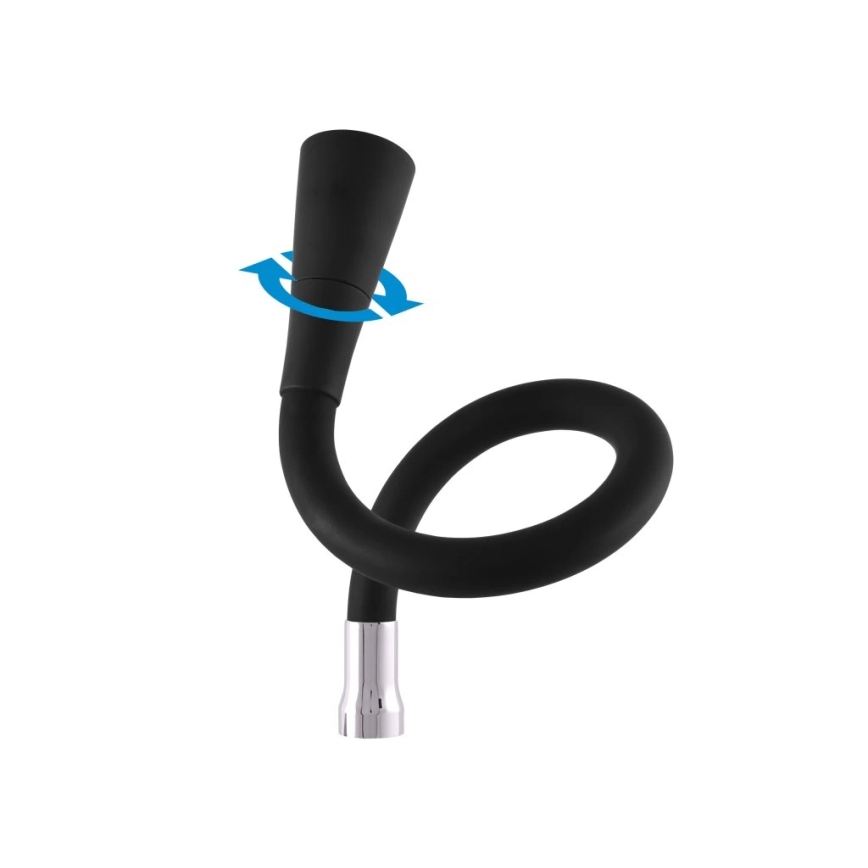 RAV Slezák SA002.5/13 - SAZAVA mosogató csaptelep, 32,3 cm, fekete/fényes króm