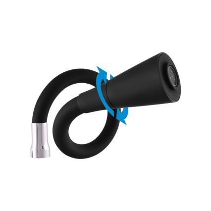 RAV Slezák SA002.5/13 - SAZAVA mosogató csaptelep, 32,3 cm, fekete/fényes króm