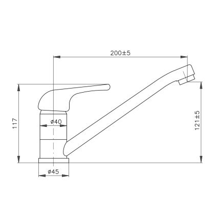 RAV Slezák SA005.0 - Mosogató csaptelep SAZAVA 11,7 cm fényes króm