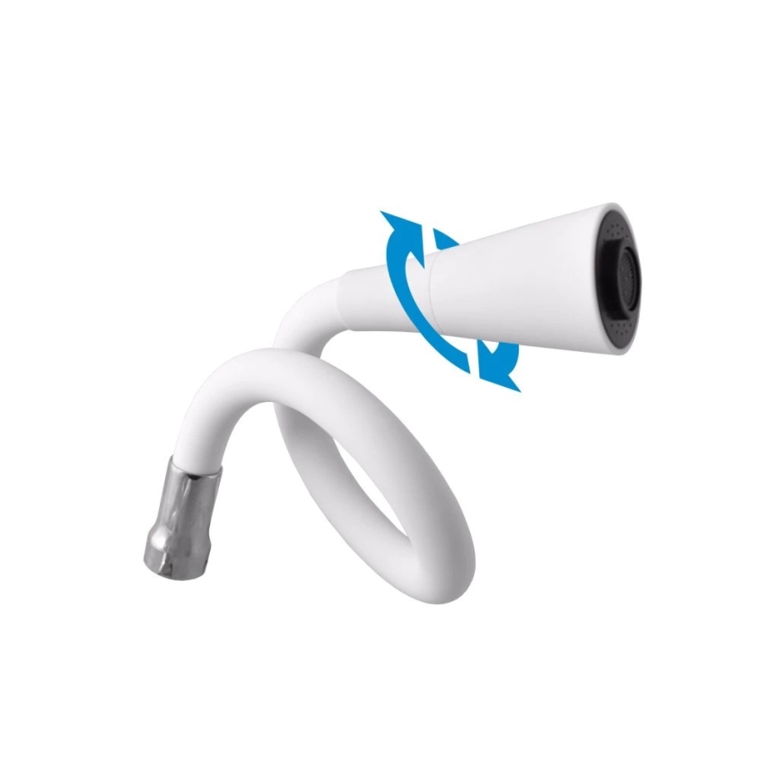 RAV Slezák SA006.0/13CB - Mosogatócsaptelep rugalmas kifolyócsővel SAZAVA 35,6 cm, fehér/fényes króm