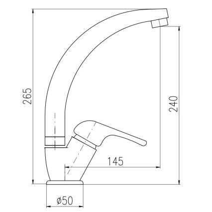 RAV Slezák SA006.0/3 - Mosogató csaptelep SAZAVA 26,5 cm fényes króm