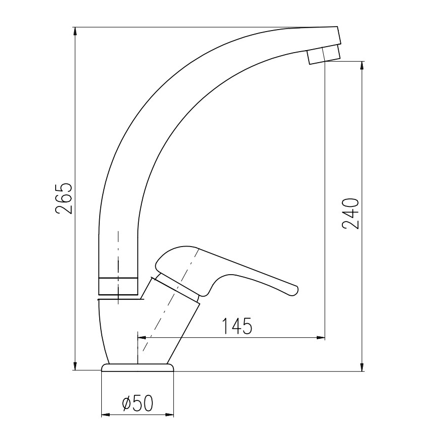 RAV Slezák SA006.0/3 - Mosogató csaptelep SAZAVA 26,5 cm fényes króm