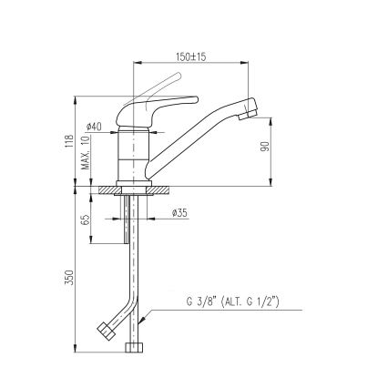 RAV Slezák SA015.0 - Mosdócsaptelep SAZAVA 11,8 cm fényes króm