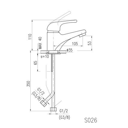 RAV Slezák SA026.0 - SAZAVA mosdócsaptelep 11,5 cm, fényes króm