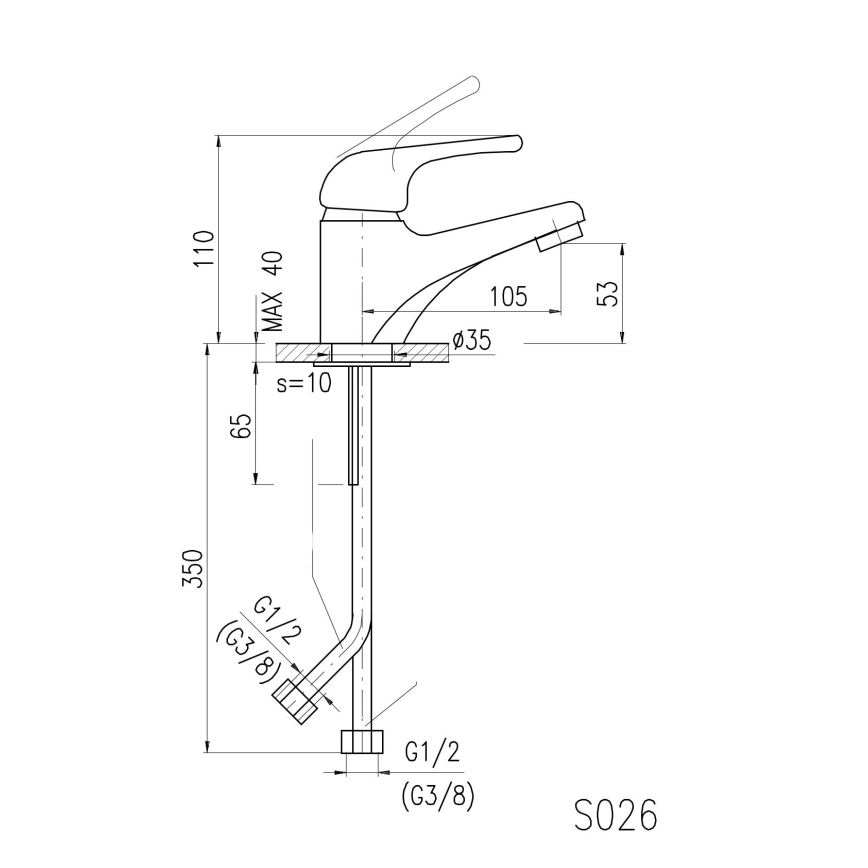 RAV Slezák SA026.0 - SAZAVA mosdócsaptelep 11,5 cm, fényes króm
