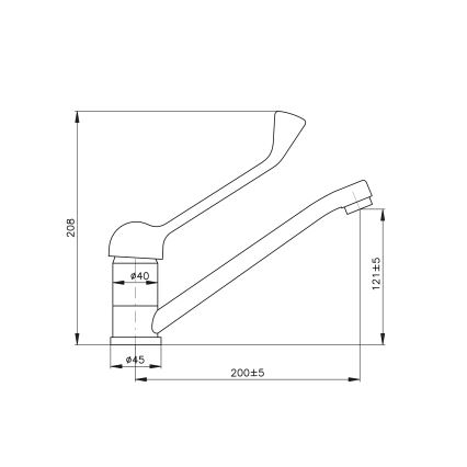 RAV Slezák SA605.0 - Mosdó csaptelep orvosi karral SAZAVA 20,8 cm fényes króm