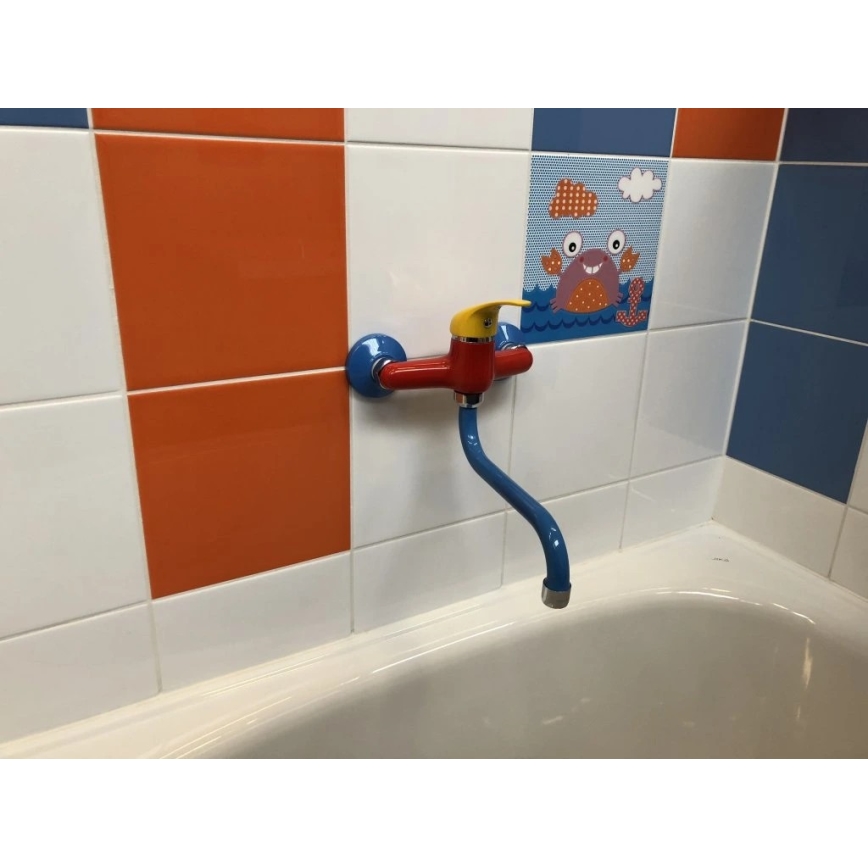 RAV Slezák SAJ001.5/21 - JUNIOR mosdócsaptelep piros/kék/sárga