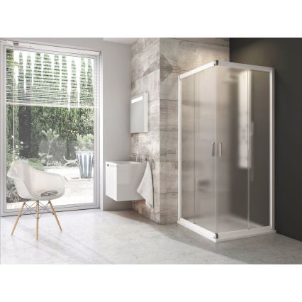 Ravak 1LV40100ZG - Négyrészes sarokkabin BLIX 80x80 cm fehér