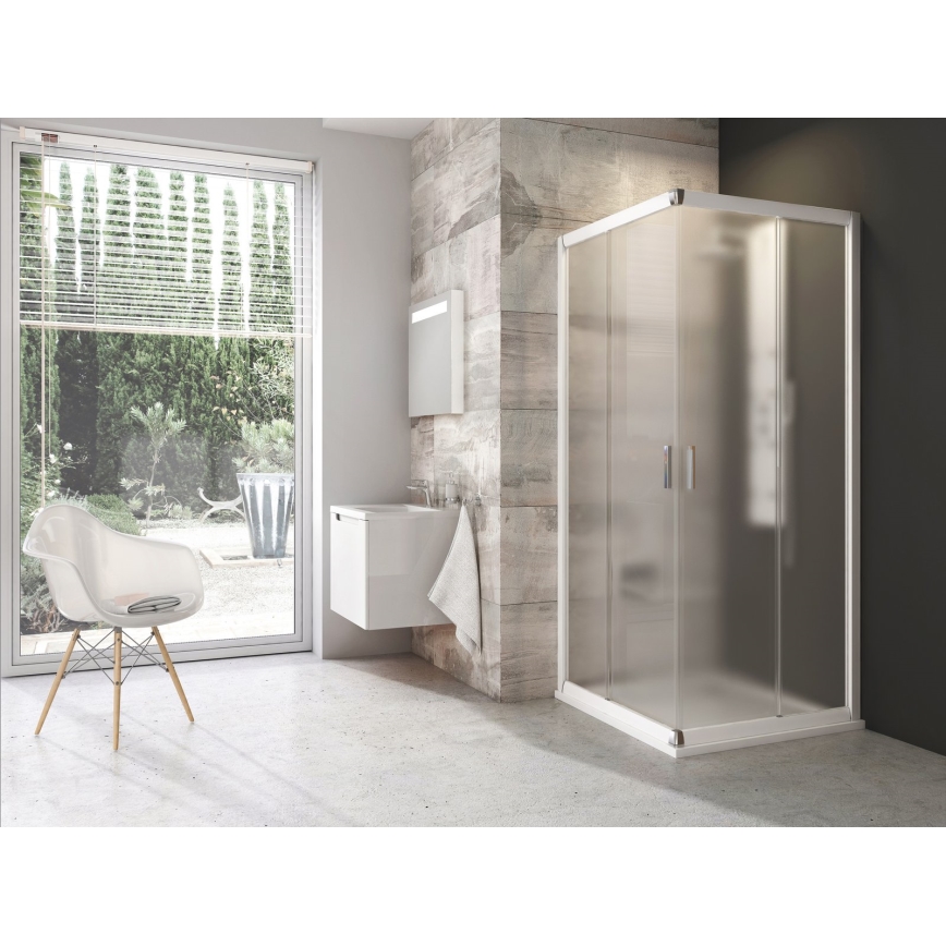 Ravak 1LV40100ZG - Négyrészes sarokkabin BLIX 80x80 cm fehér
