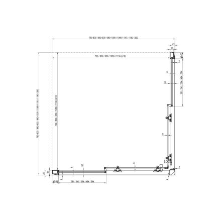 Ravak 1XVG0C00Z1 - BLIX 120x190 cm zuhanykabin, fényes króm