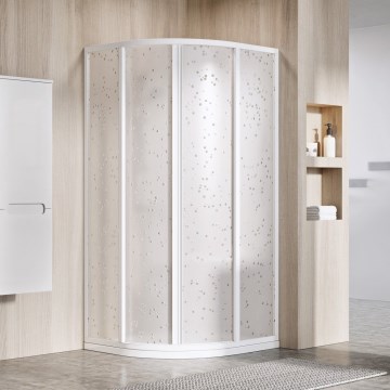 Ravak 3114O10211 - Negyedköríves, négyrészes SUPERNOVA zuhanykabin 80x80 cm fehér