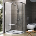 Ravak 37677U00Z1 - Háromrészes, negyedkör alakú PIVOT zuhanykabin 90x90 cm szatinált