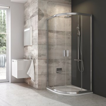 Ravak 3B240C00Z1B - BLIX negyedkör alakú, négyrészes zuhanykabin 80x80 cm, fényes króm