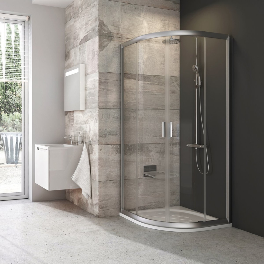 Ravak 3B270U00Z1 - négyrészes negyedköríves BLIX zuhanykabin 90x90cm matt króm